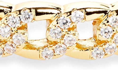 Panacea Crystal Curb Hinge Bangle In Gold