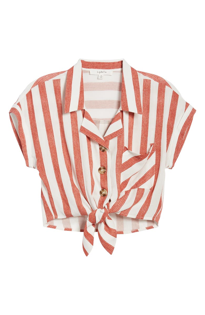LYDELLE Stripe Tie Front Top, Alternate, color,