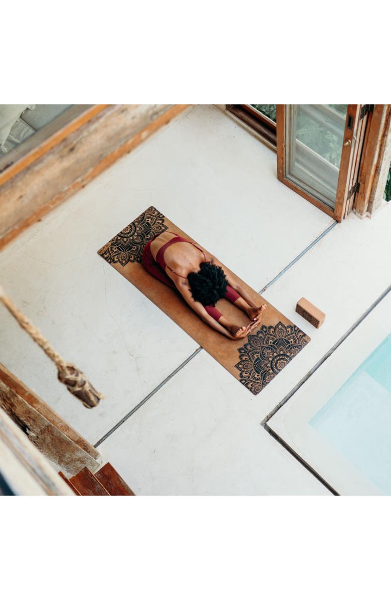 Yoga Design Lab Cork Yoga Mat 3.5mm, Alternate, color, Mandala Black