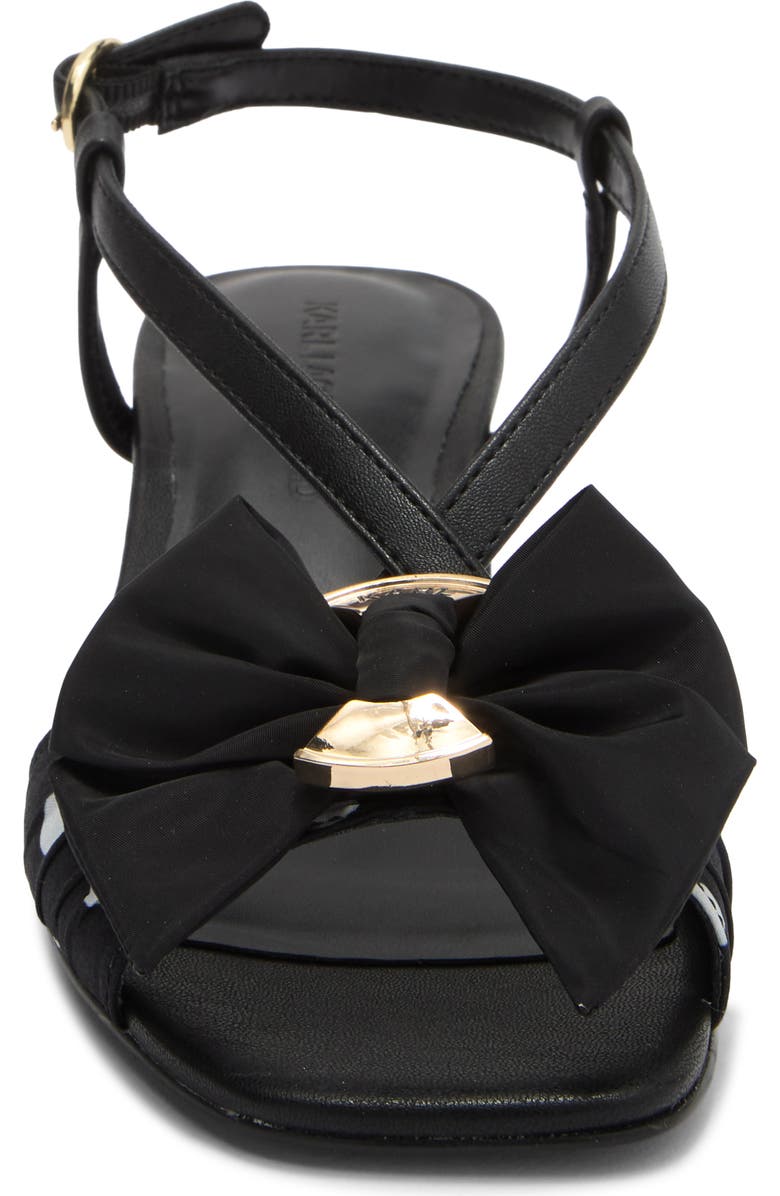KARL LAGERFELD PARIS Suttyn Bow Sandal, Alternate, color, Black/ White