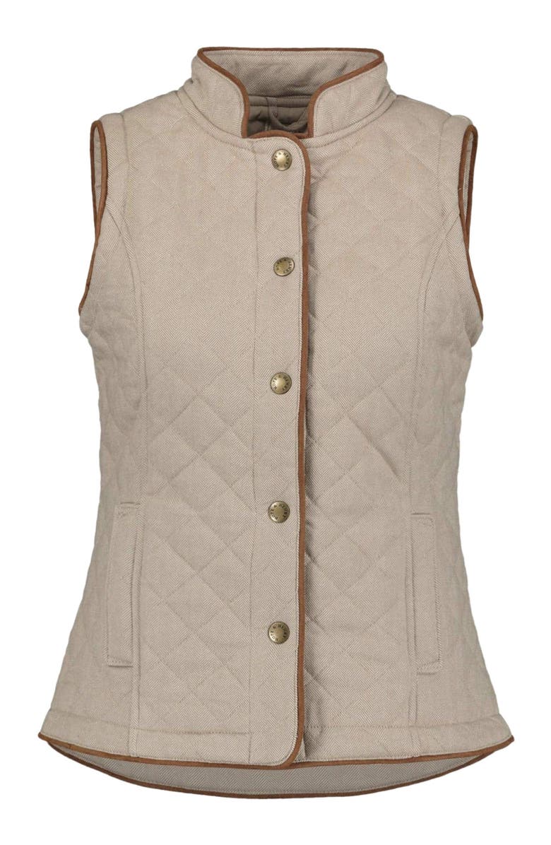 Hope & Henry Women's Quilted Riding Vest, Main, color, Taupe Herringbone