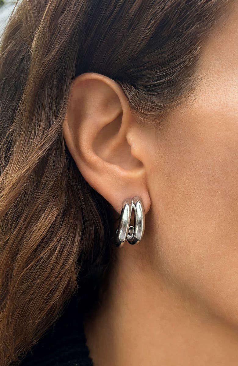 Adornia Double Hoop Earrings, Alternate, color, 