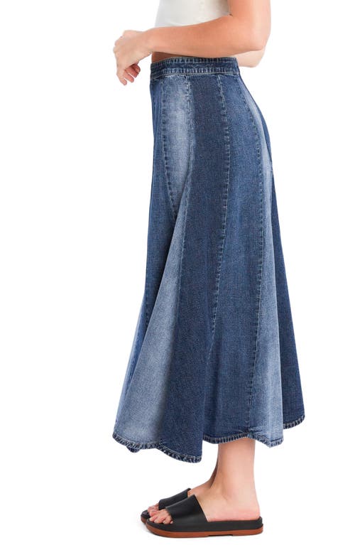 WASH LAB DENIM WASH LAB DENIM PATCHWORK DENIM MAXI SKIRT