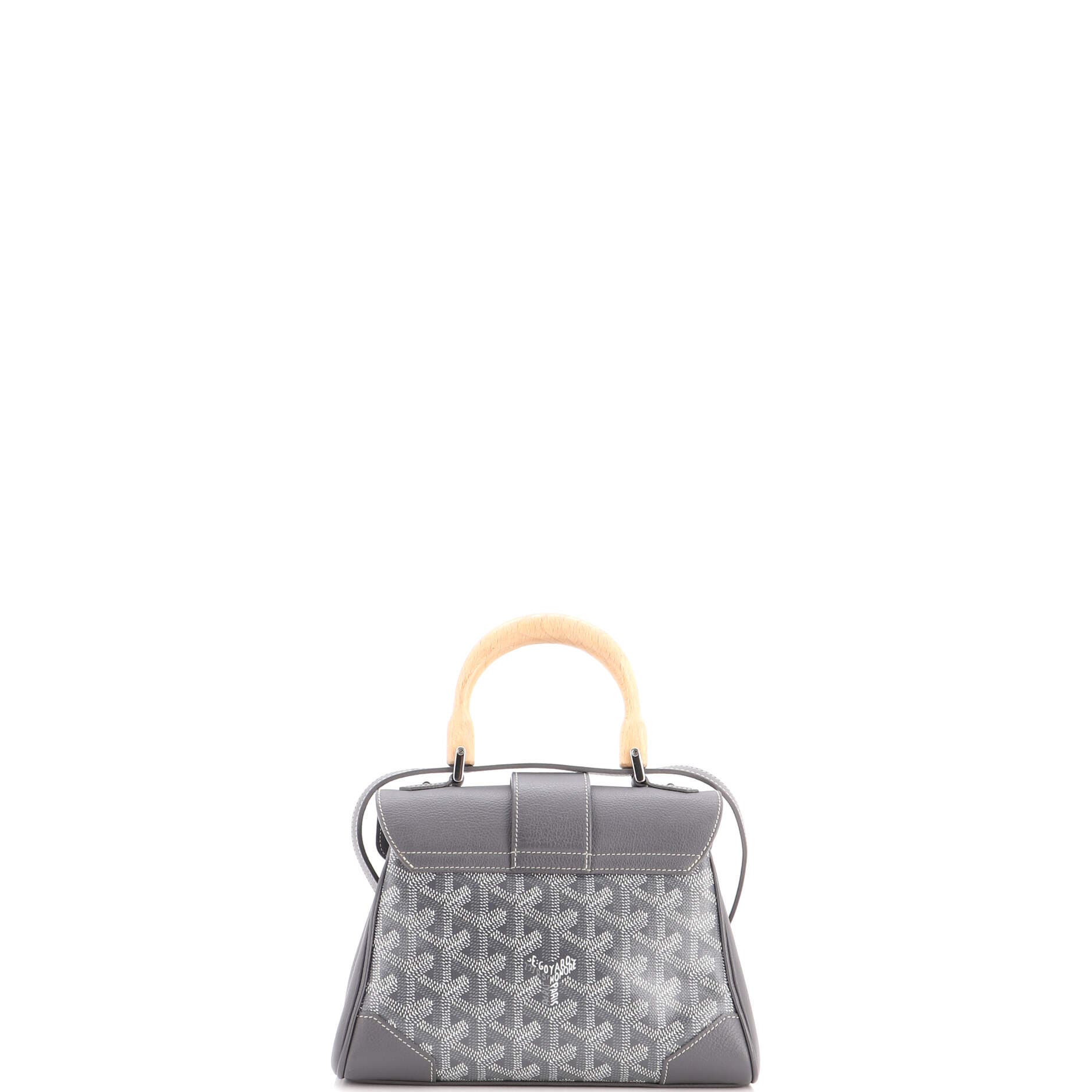 Saigon Top Handle Bag Coated Canvas with Leather Mini, Alternate, color, Grey