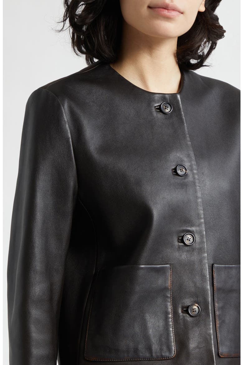 Ophelie Leather Jacket, Alternate, color, DISTRESSED BLACK