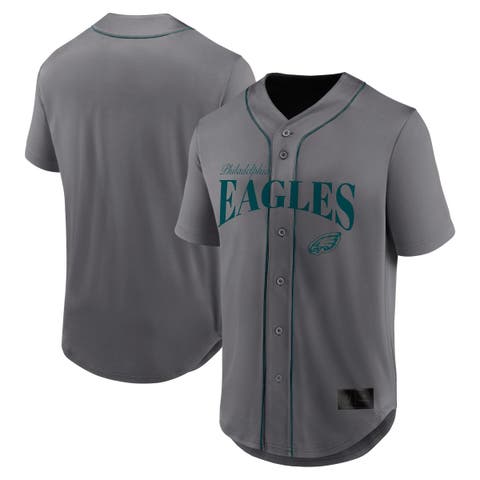 Men's Fanatics Gray Philadelphia Eagles After Hours Button-Up Baseball Top