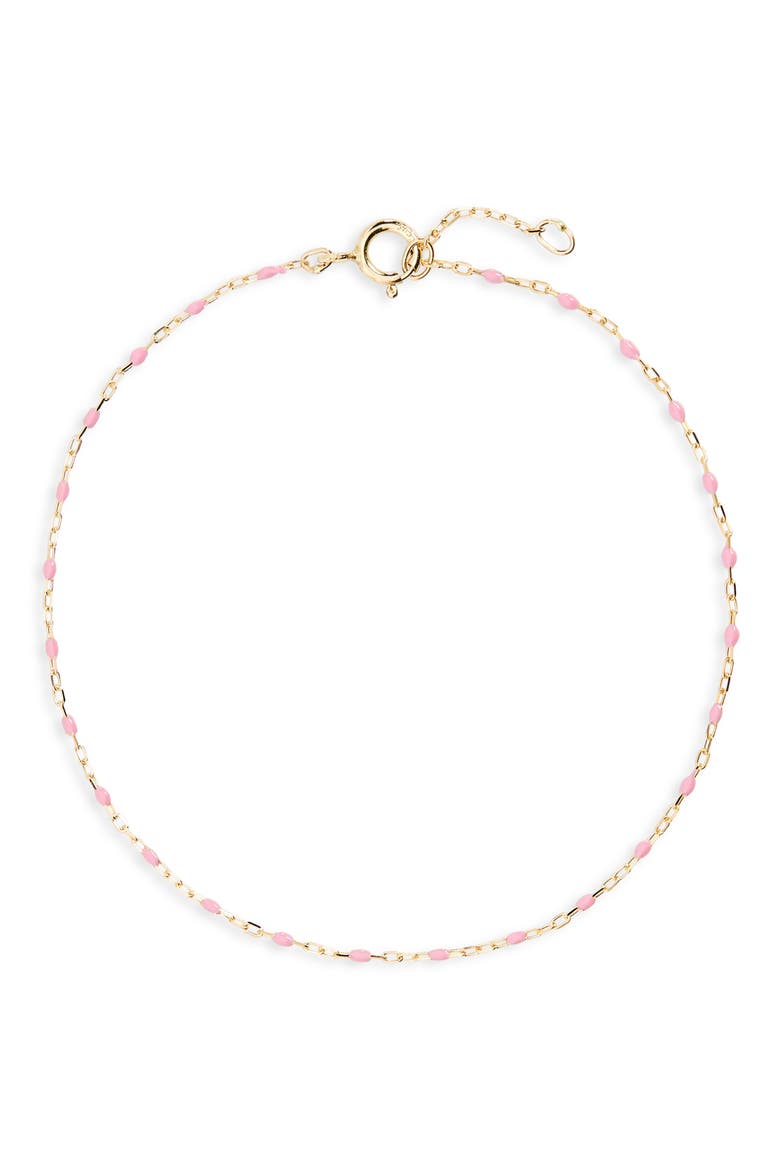 14K Gold Enamel Bubble Bracelet (Nordstrom Exclusive), Main, color, 14K YELLOW GOLD - LIGHT PINK