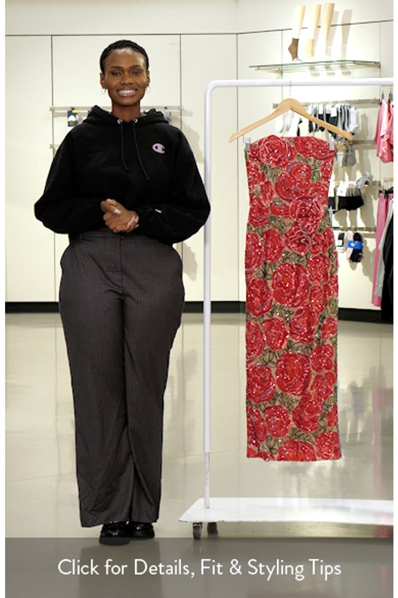 Victoria Sequin Floral Strapless Dress video