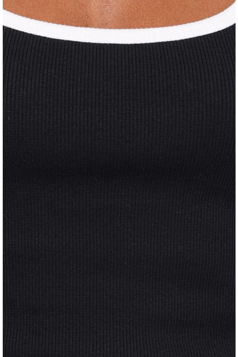 Juanita Contrast Trim Knit Tank, Alternate, color, BLACK/ WHITE