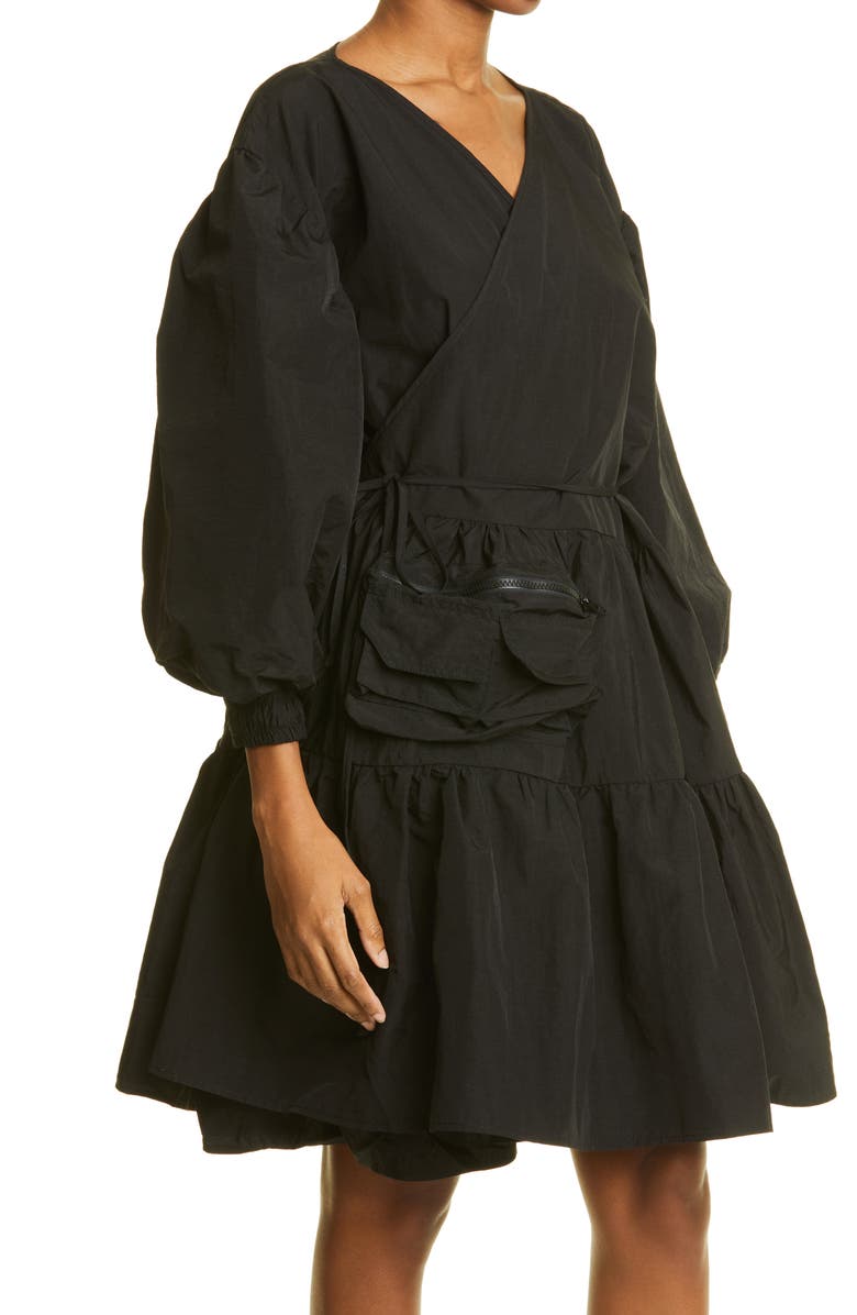 KkCo Puff Sleeve Wrap Dress, Alternate, color, 