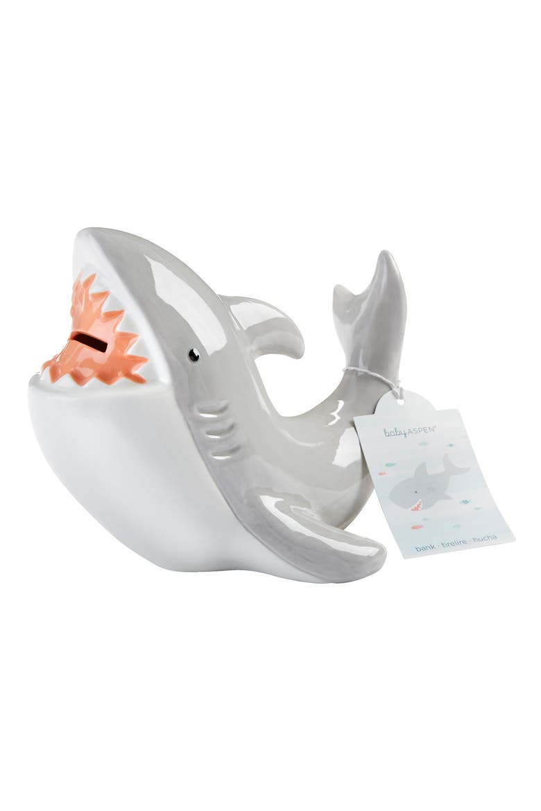 Ceramic Shark Bank, Main, color, GREY