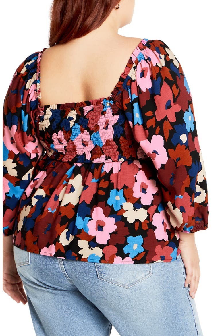 Poppy Balloon Sleeve Peplum Top, Alternate, color, SUGAR COATED