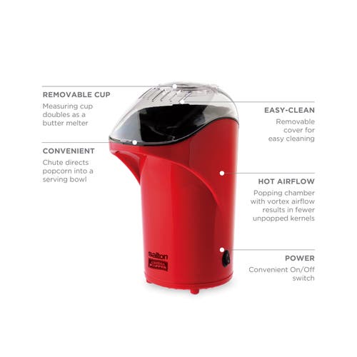 Salton Cinema Popper Popcorn Maker In Red