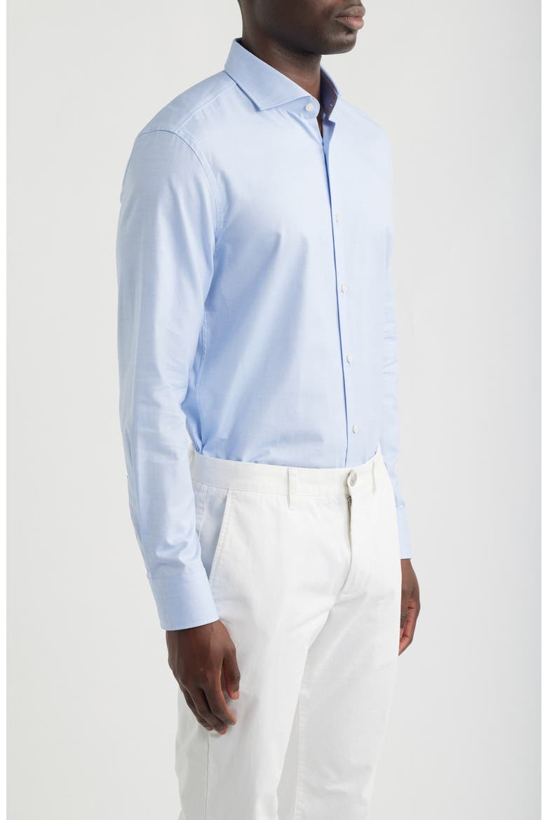 Hank Slim Fit Light Blue Cotton Dress Shirt, Alternate, color, LIGHT/ PASTEL BLUE