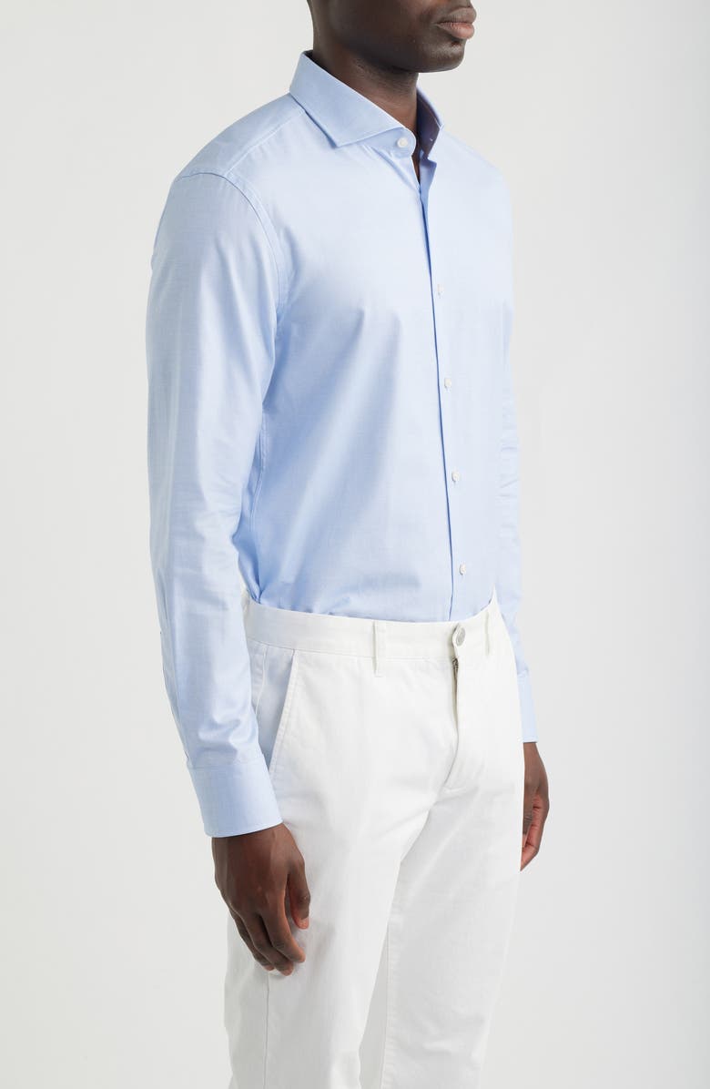 BOSS Hank Slim Fit Light Blue Cotton Dress Shirt, Alternate, color, Light/ Pastel Blue