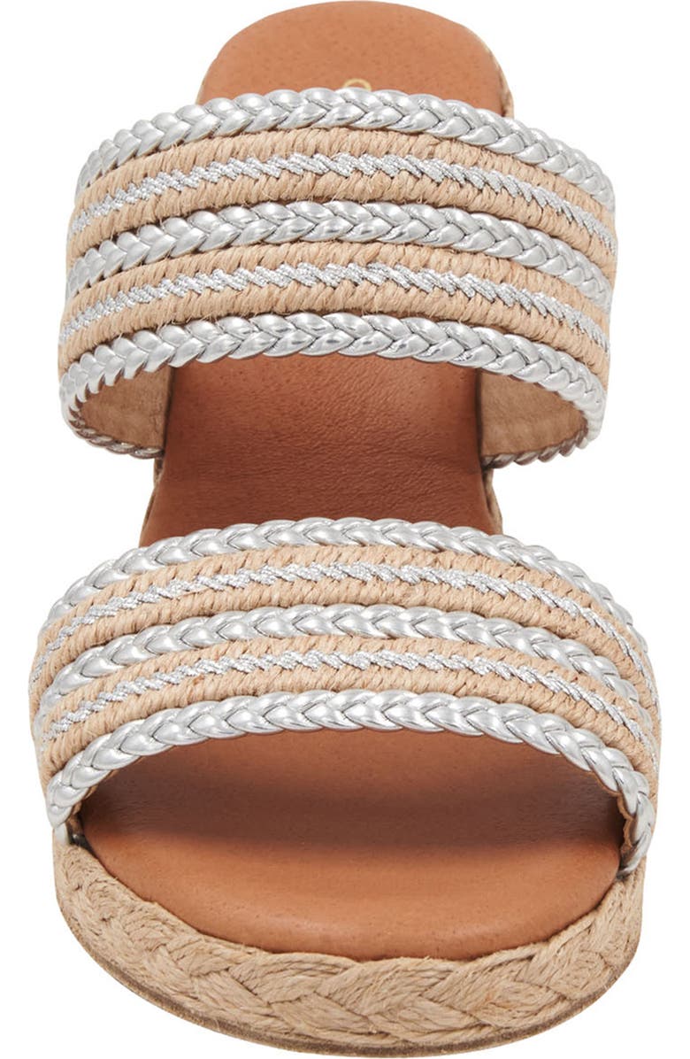 André Assous Nolita Wedge Slide Sandal, Alternate, color, Natural/ Silver