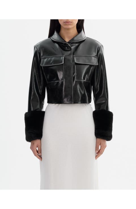 Hedda | Cropped Faux Leather Jacket