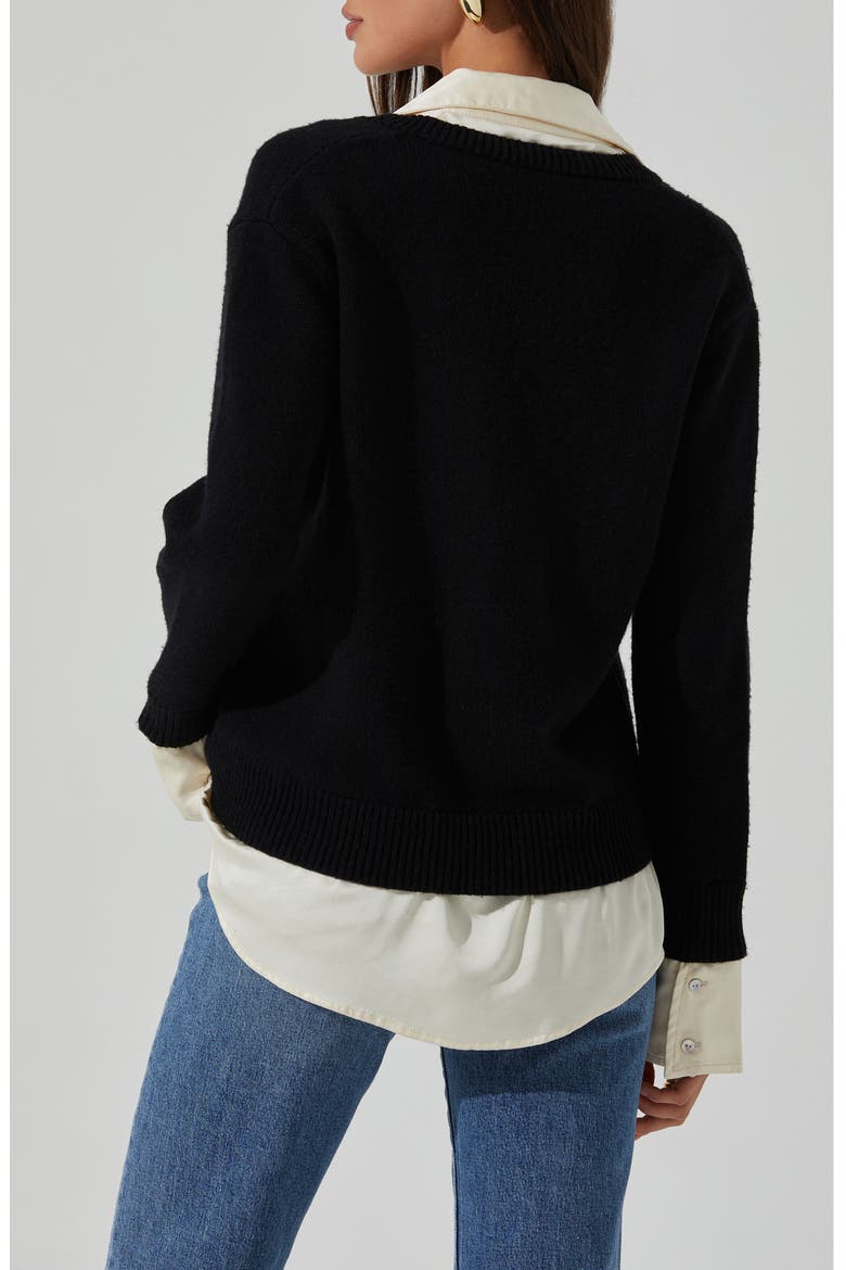 Jianna Layered Sweater, Alternate, color, BLACK CREAM