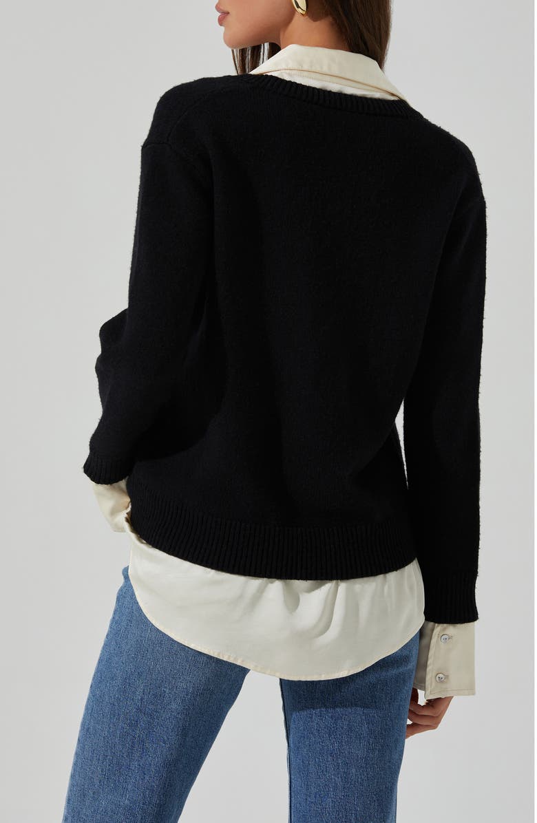 ASTR the Label Jianna Layered Sweater, Alternate, color, Black Cream