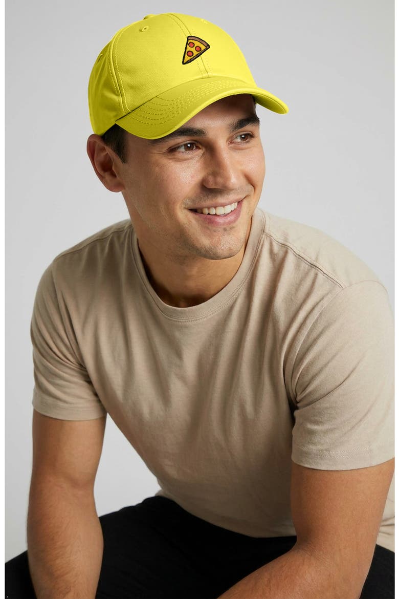Pizza Slice Embroidered Dad Hat, Alternate, color, Yellow