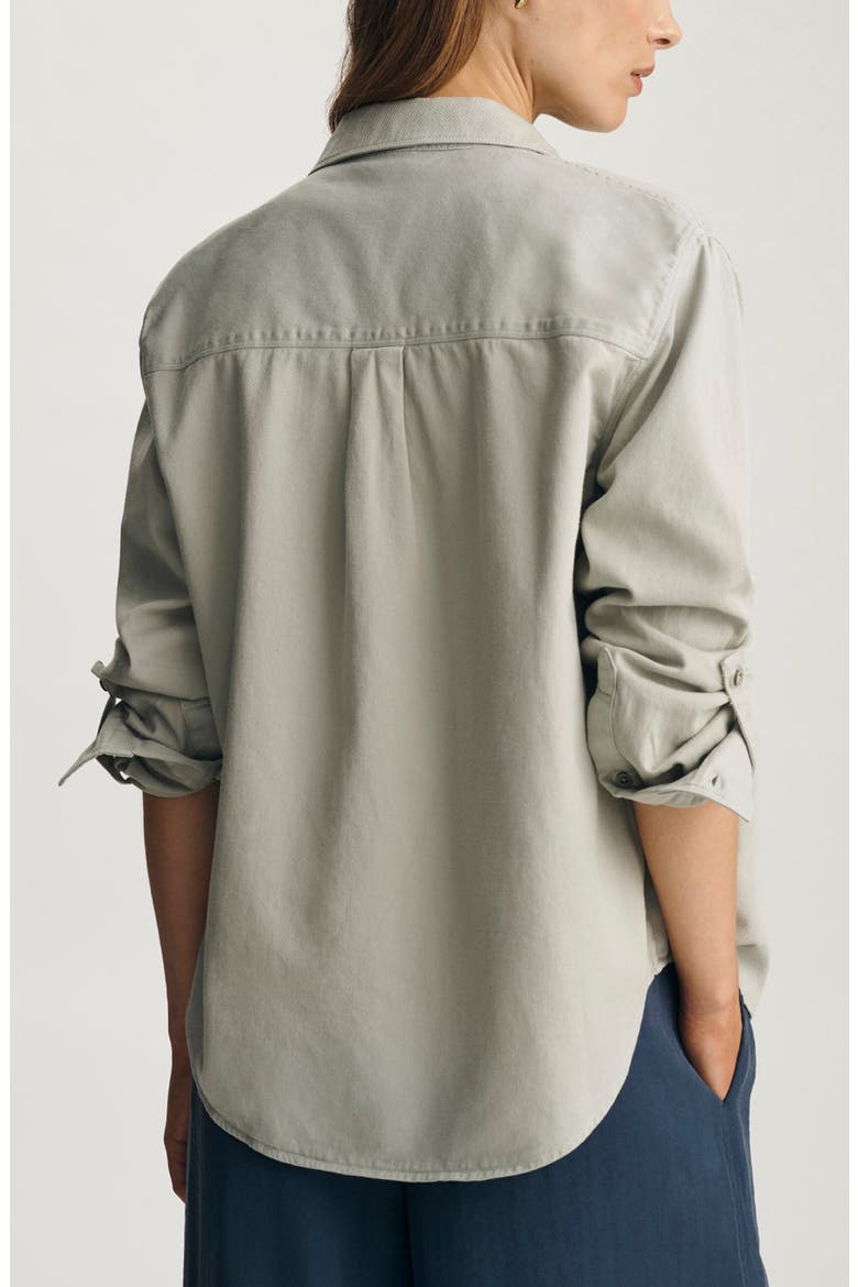 Relaxed Fit Cotton Button-Up Shirt, Alternate, color, SEAGRASS