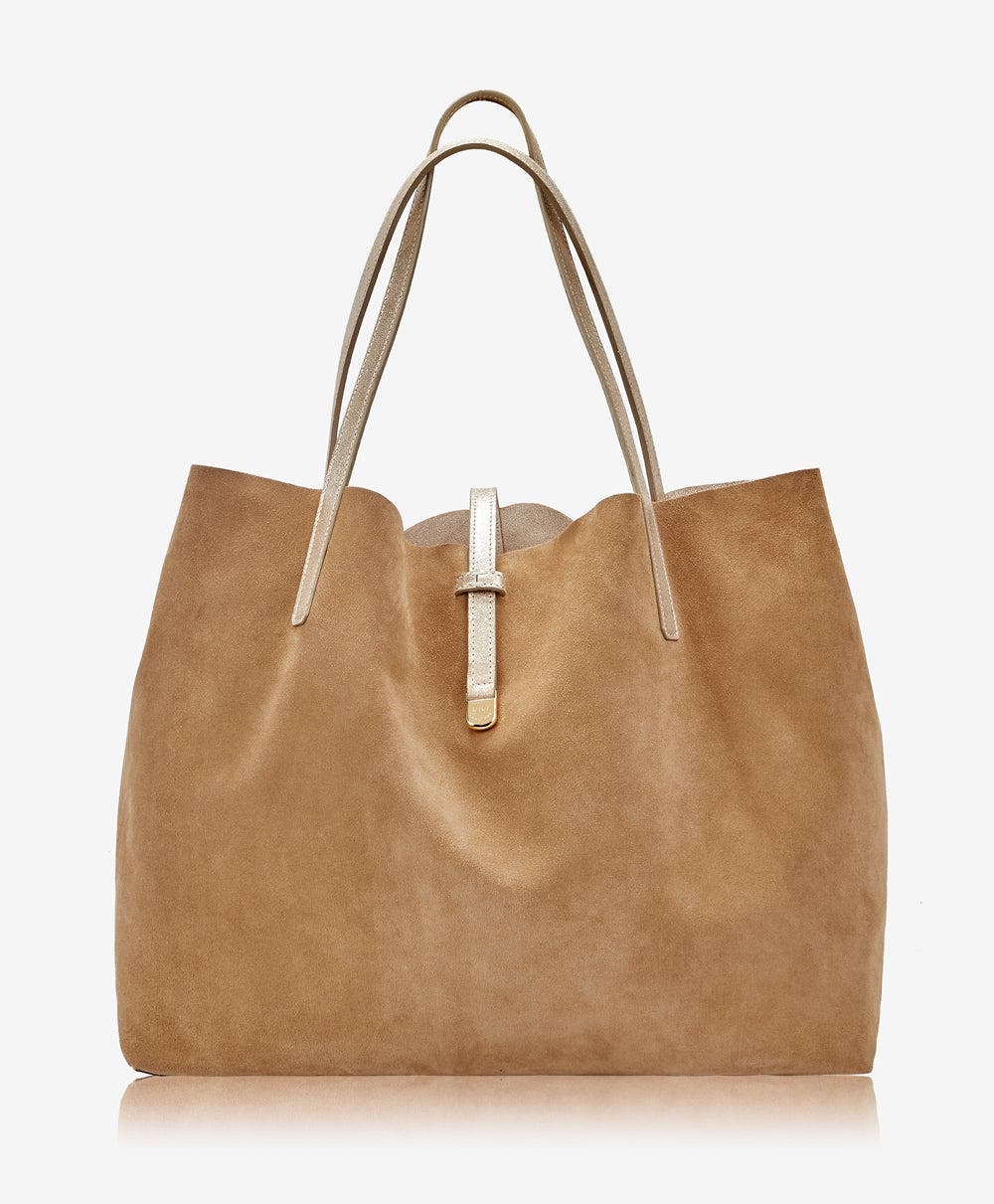 GiGi New York Reversible Luna Tote, Alternate, color, Platinum Metallic