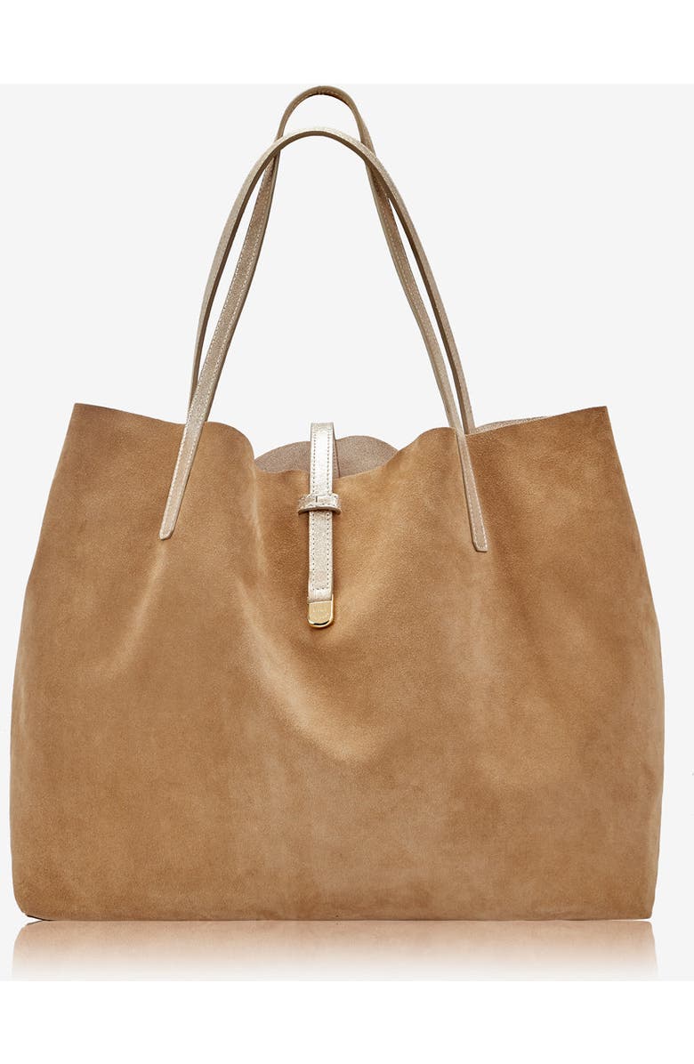 GiGi New York Reversible Luna Tote, Alternate, color, Platinum Metallic