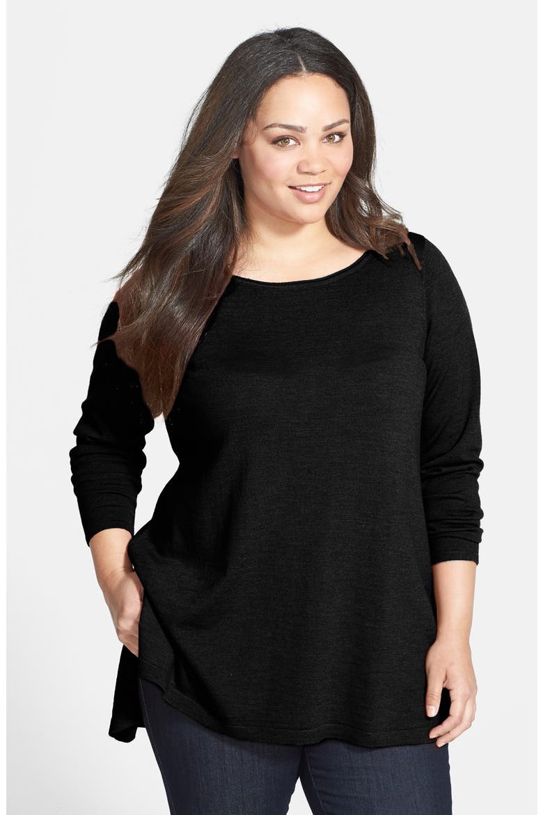Ballet Neck Tunic, Main, color, BLACK