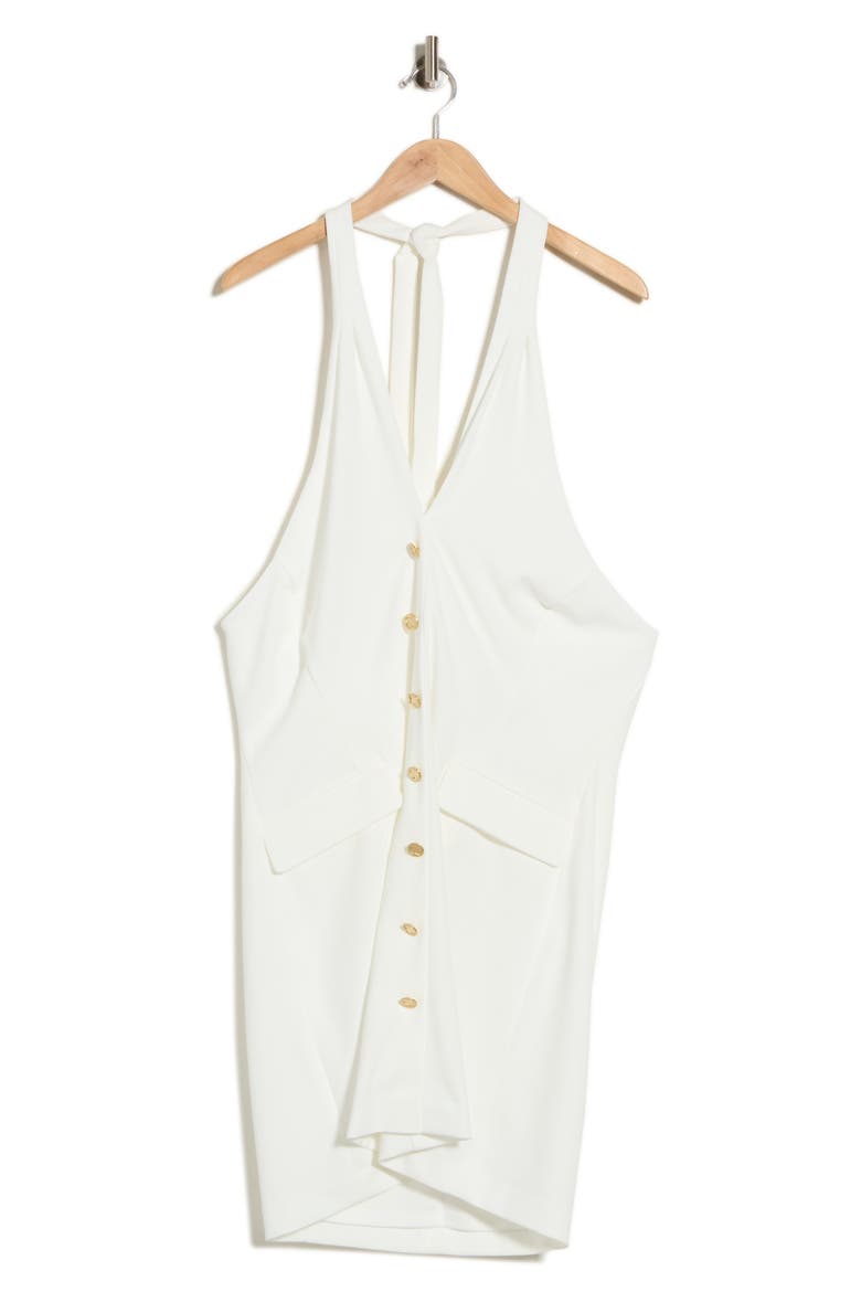Plyr Halter Neck Minidress, Main, color, CREAM