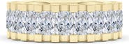 HauteCarat Radiant Cut Lab Grown Diamond Channel Ring