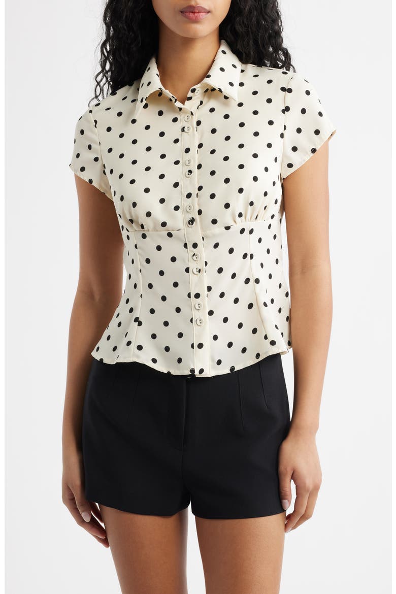 Cottesloe Polka Dot Crop Top, Main, color, CREAM POLKA