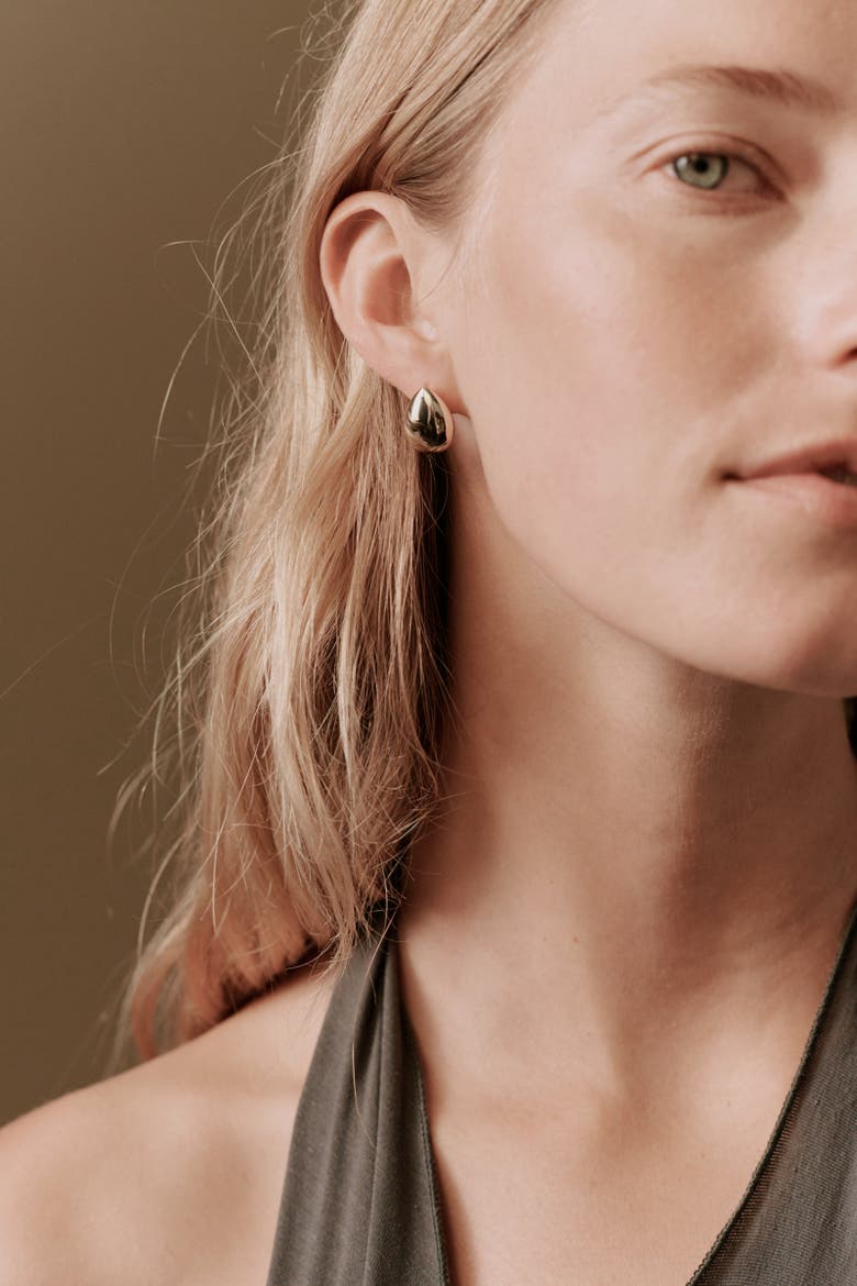 Hannah Teardrop Studs, Alternate, color, Recycled Gold Vermeil