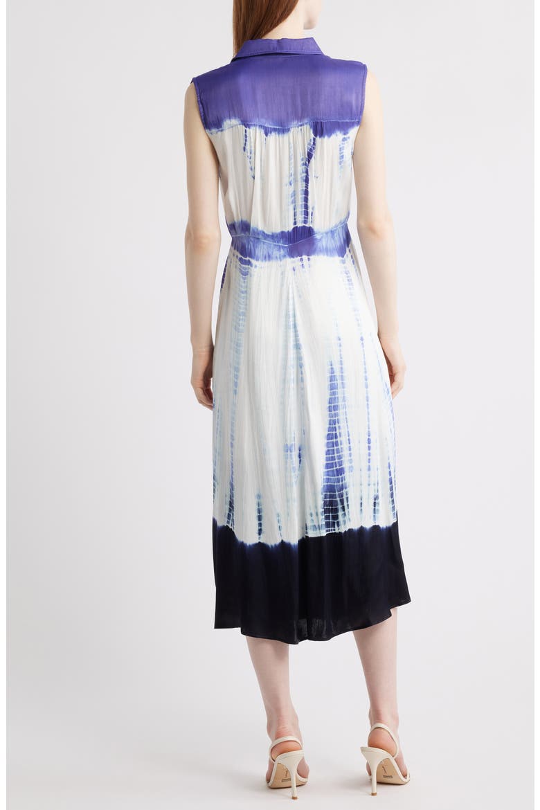 Tie Dye Sleeveless Maxi Shirtdress, Alternate, color, BLUE