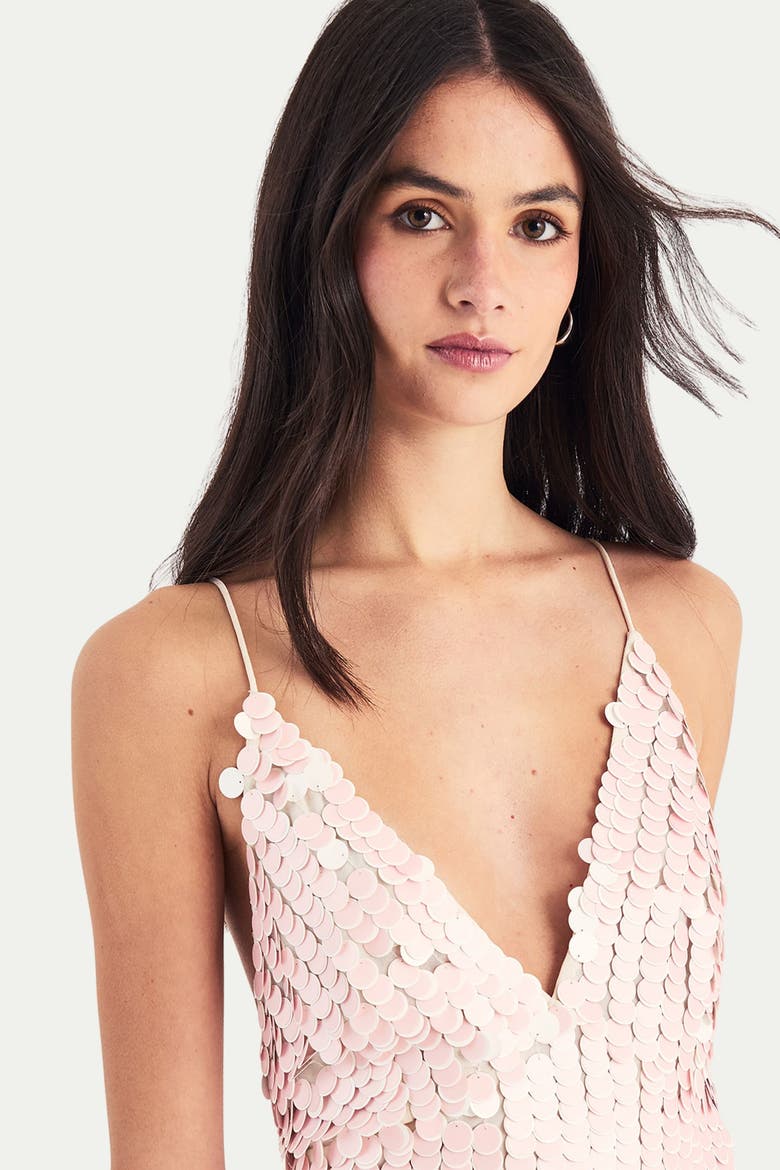 Embellished Strappy Mini Dress, Alternate, color, Baby Pink