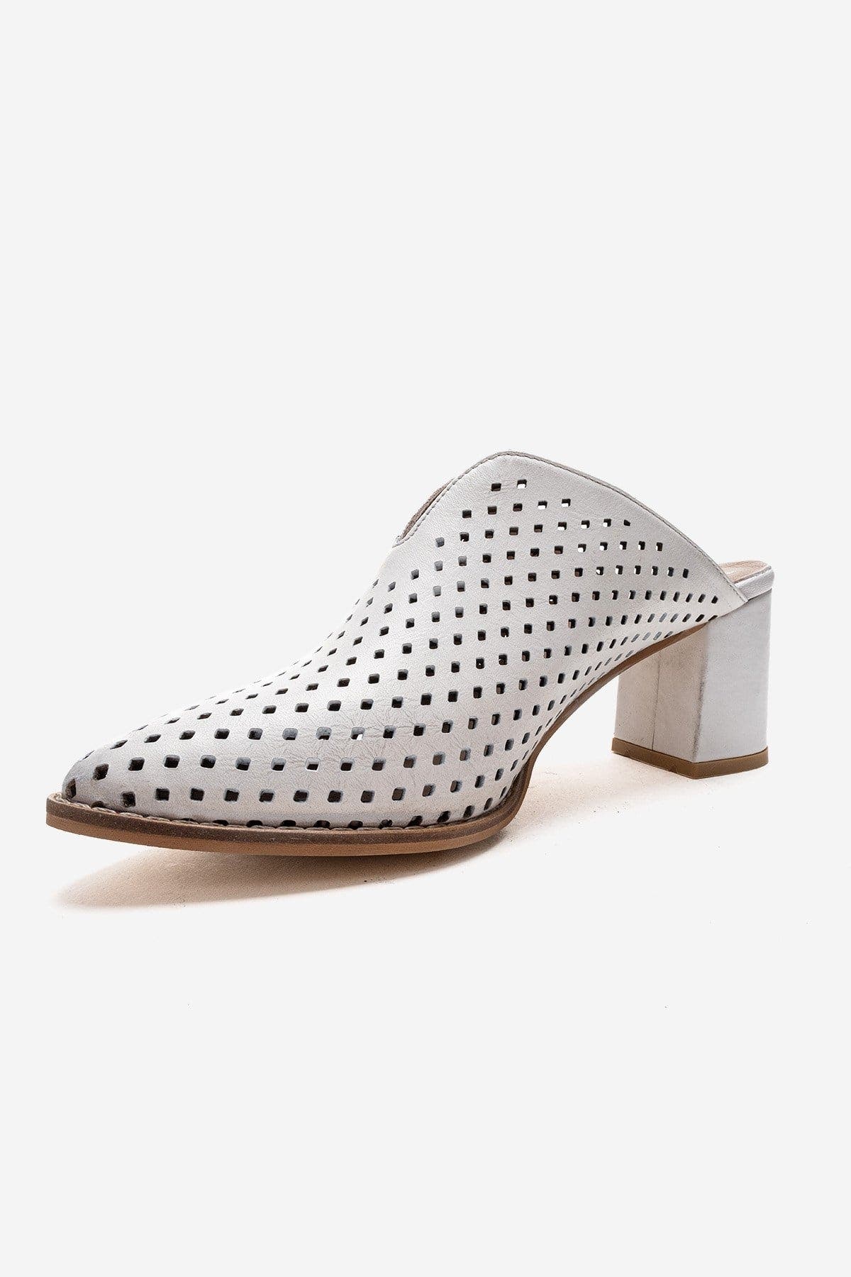 Toen Leather Block Heel Mule, Alternate, color, White