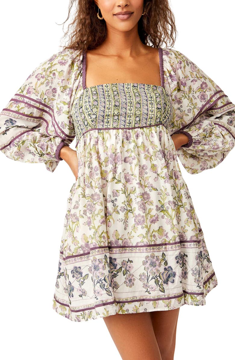 Free People Endless Afternoon Print Long Sleeve Minidress, Alternate, color, 