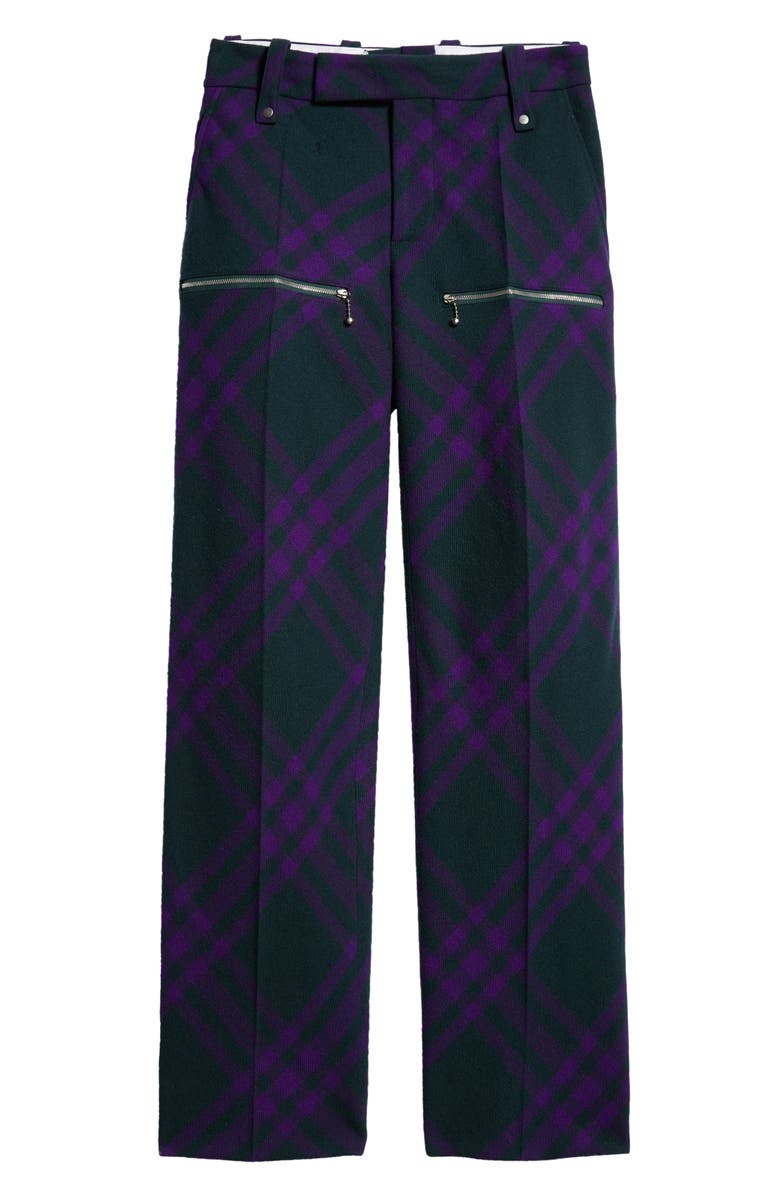 Burberry Check Virgin Wool Knit Trousers, Alternate, color, Deep Royal Ip Check