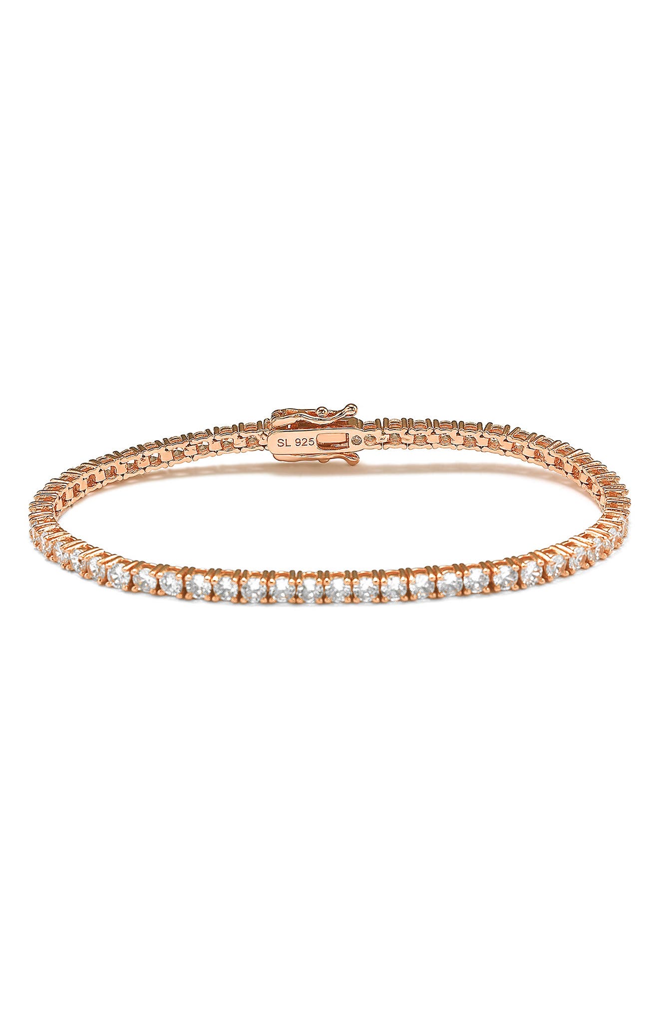 SUZY LEVIAN Rose Gold Plated Sterling Silver & Cubic Zirconia Tennis Bracelet