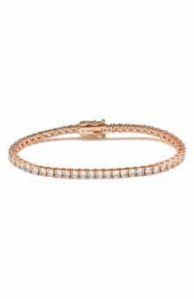 SUZY LEVIAN Rose Gold Plated Sterling Silver & Cubic Zirconia Tennis Bracelet