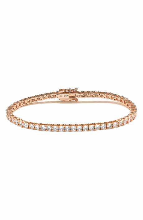 SUZY LEVIAN Rose Gold Plated Sterling Silver & Cubic Zirconia Tennis Bracelet