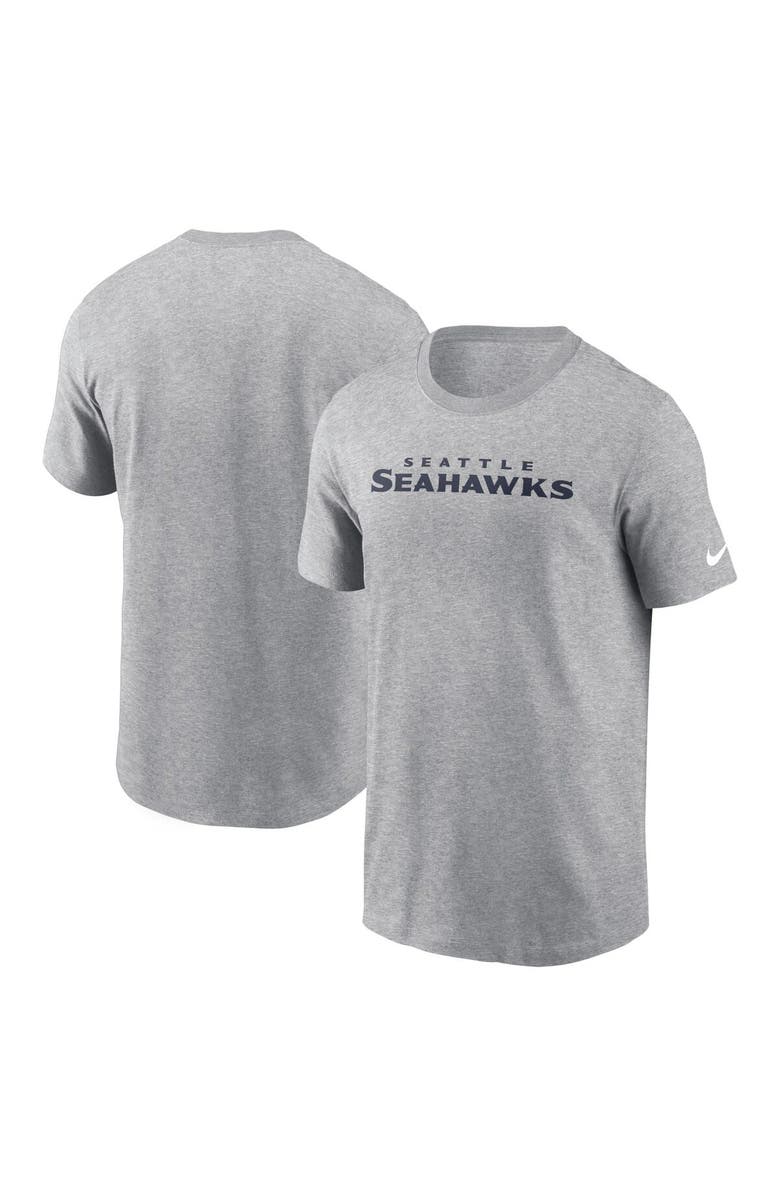 Nike Men's Nike Heather Gray Seattle Seahawks Primetime Wordmark Essential T-Shirt, Main, color, Heather Gray