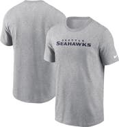 Nike Men's Nike Heather Gray Seattle Seahawks Primetime Wordmark Essential T-Shirt