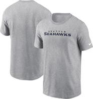 Nike Men's Nike Heather Gray Seattle Seahawks Primetime Wordmark Essential T-Shirt