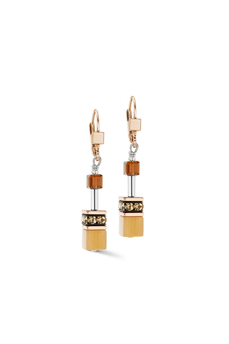 Geocube Iconic Earrings, Alternate, color, Mocha Mousse