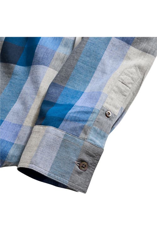 Billy Reid Large Scale Plaid Melange Tuscumbia Shirt Button Down In Blue