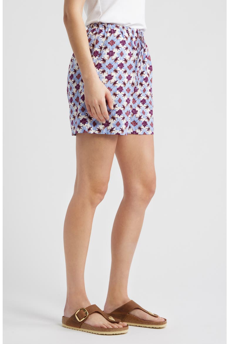 Linen Blend Shorts, Alternate, color, IVORY- PURPLE MILLIE TILE