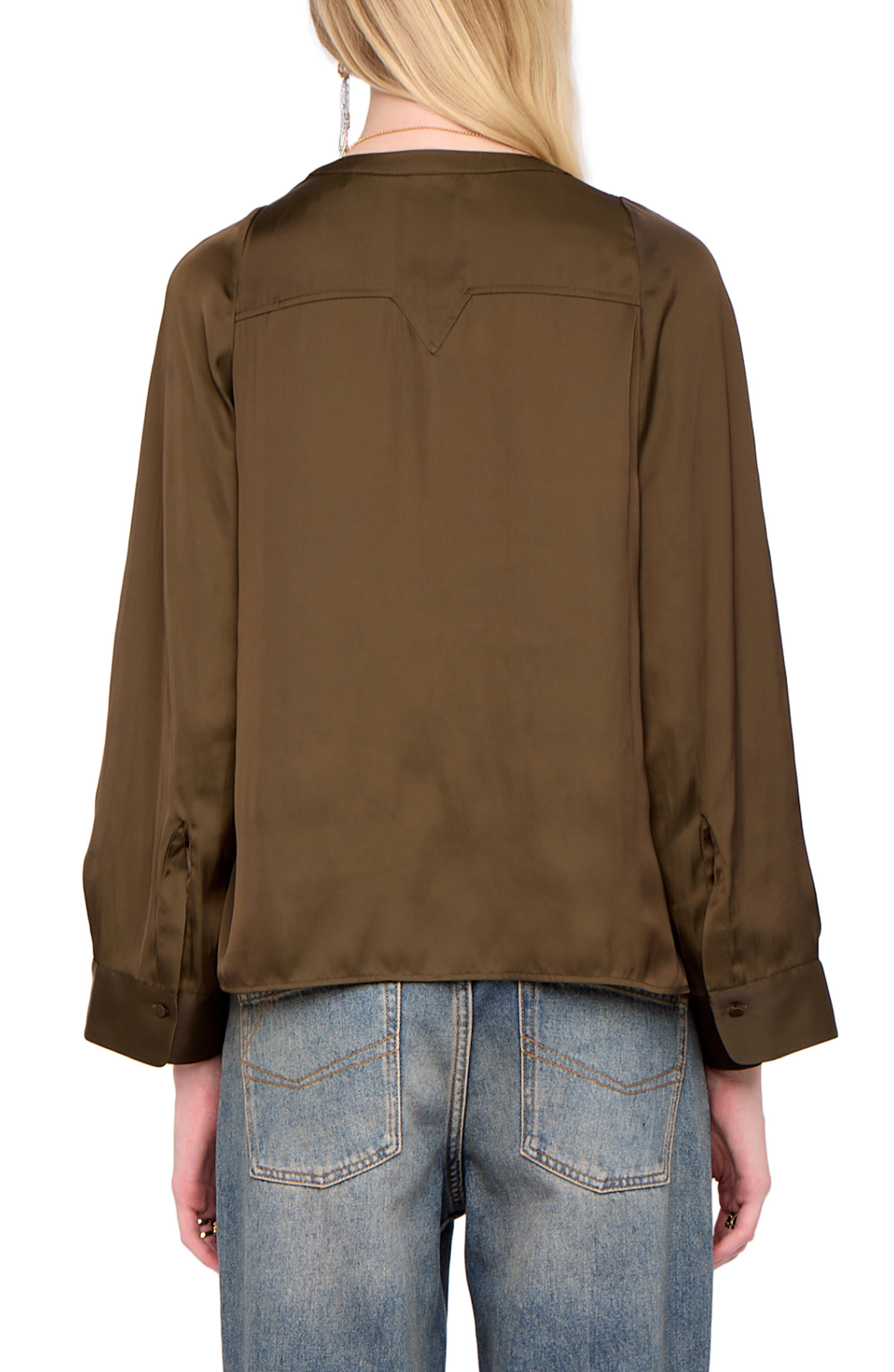 Torny Satin Split Neck Top - image 2