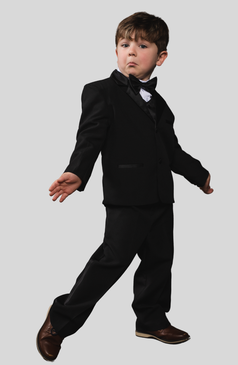 Peanut Butter Collection Kids' Bond 5-Piece Tuxedo, Alternate, color, Black