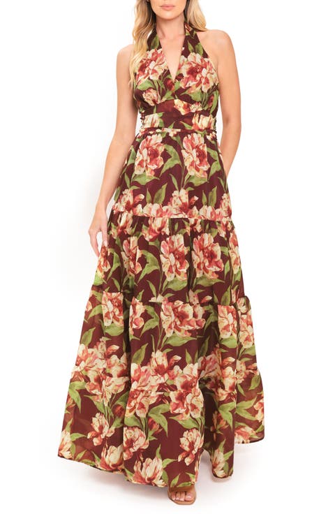 Printed Maxi Halter Dress