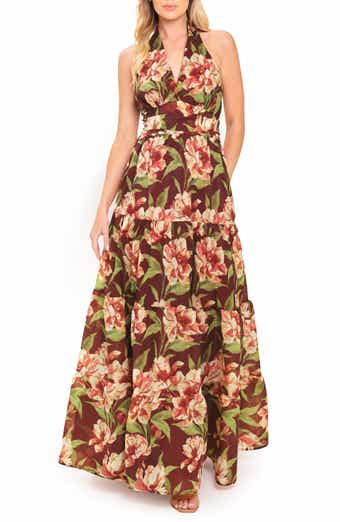 Printed Maxi Halter Dress